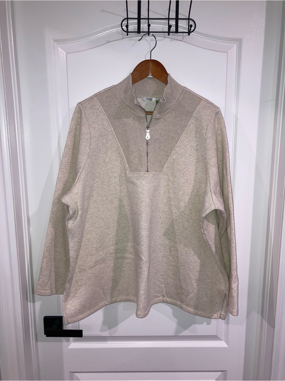 Cream Quarter Zip Sweatshirt Penningtons - size 2X